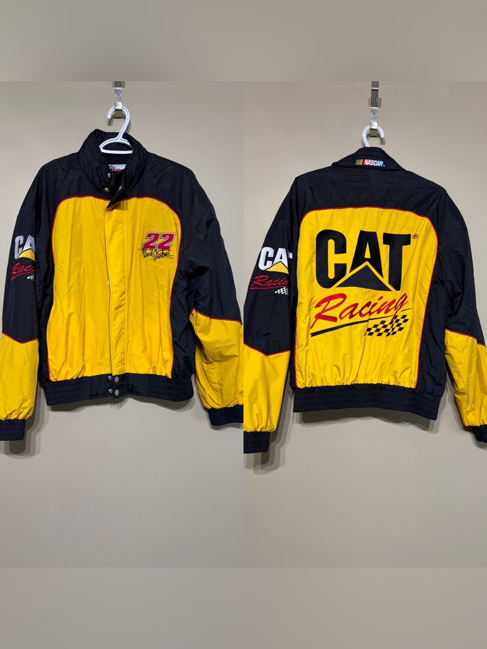 Vintage 90’s NASCAR Ward Burton #22 CAT Racing Jacket